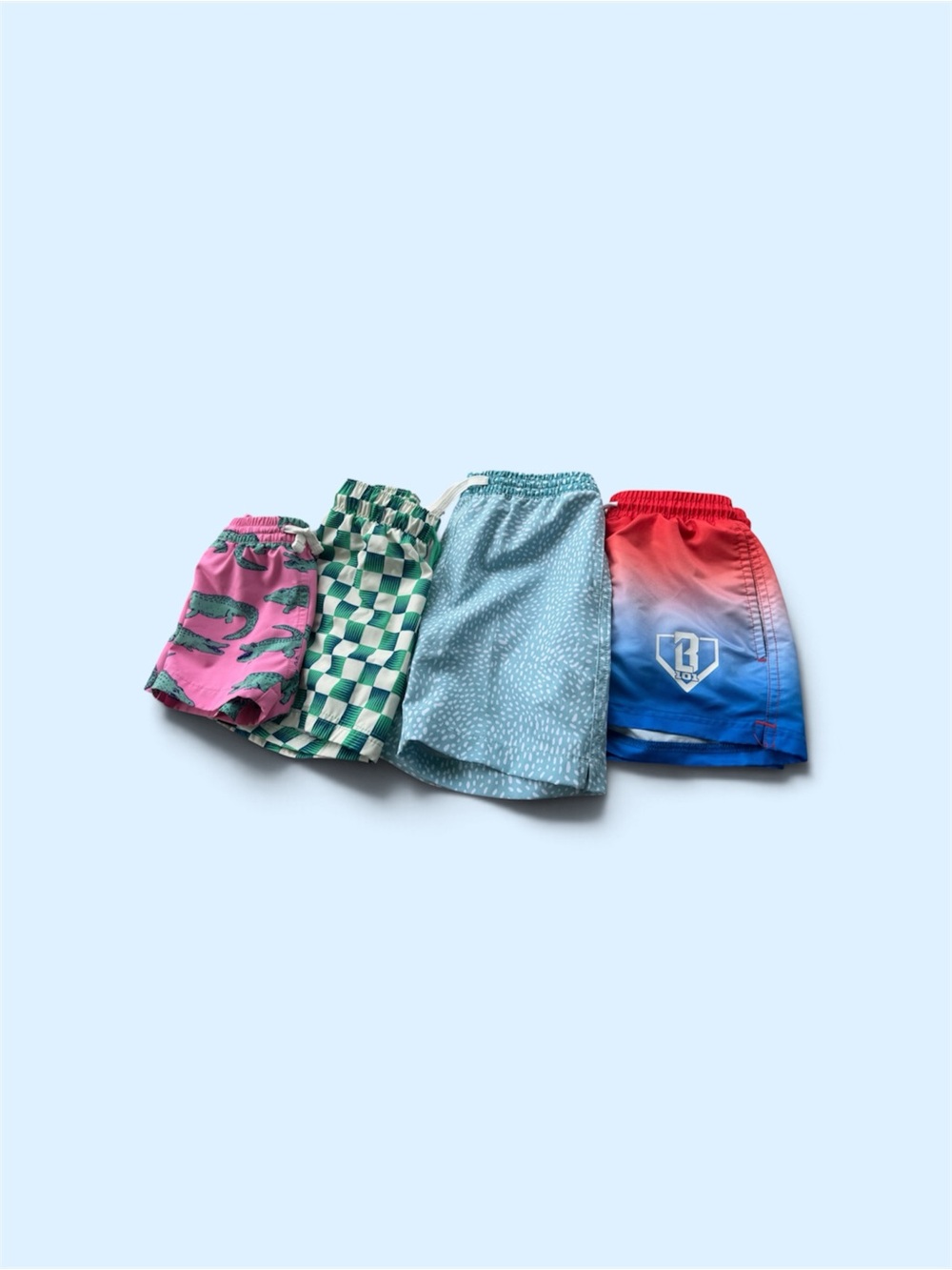 Kids' Red-to-Blue Gradient Swim Shorts